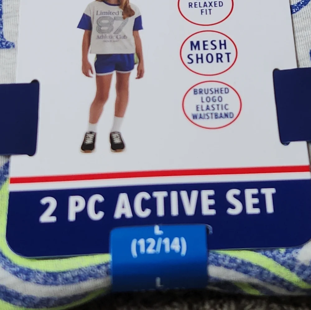 Limited Too Girls 2 Piece Active Set T-Shirt & Mesh Shorts Size L (12/14)